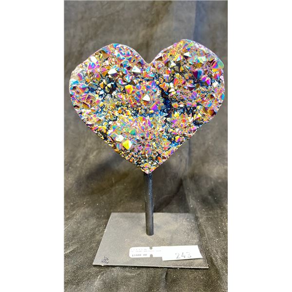 5.5" X 7.5" HEART AMETHYST TITANIUM LISTED RETAIL $1800
