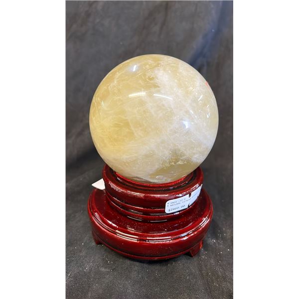 4" 12MM NATURAL CITRINE SPHERE  LISTED RETAIL $2400