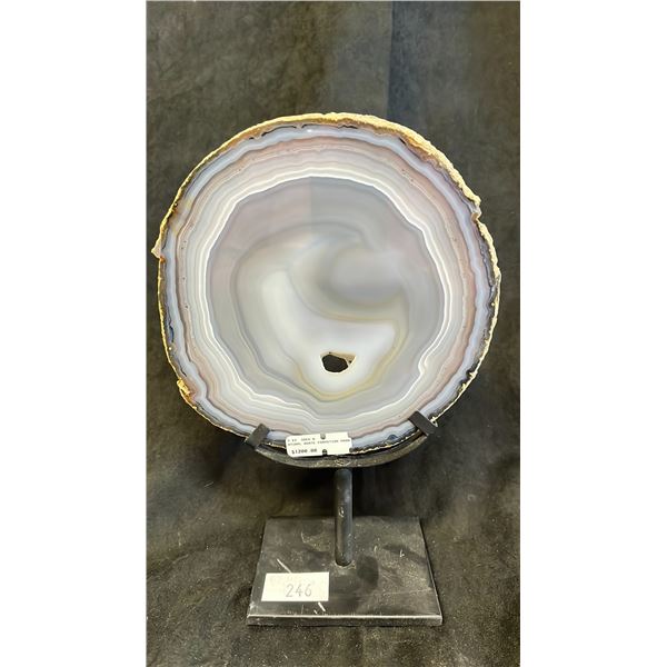 7" X 7" NATURAL AGATE FORMATION MOON LISTED RETAIL $1200