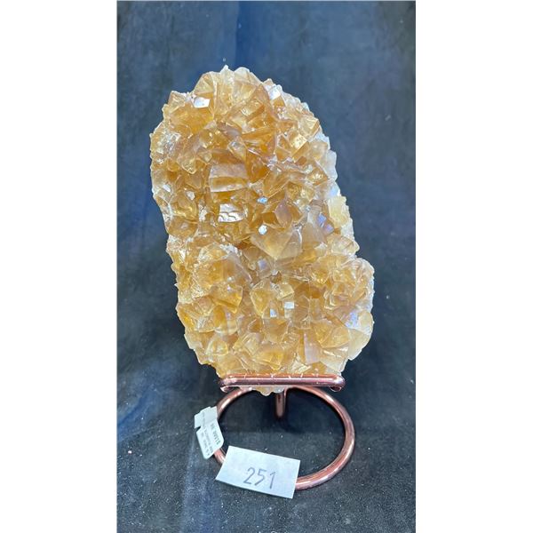 5" X 3.8" HONEY CALCITE SPECIMEN LISTED RETAIL $1400