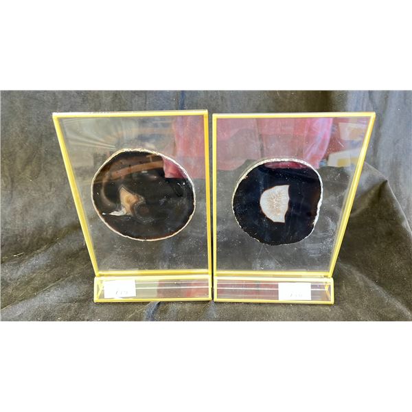2 BLACK AGATE SLICE ON DISPLAY LISTED RETAIL $400EA