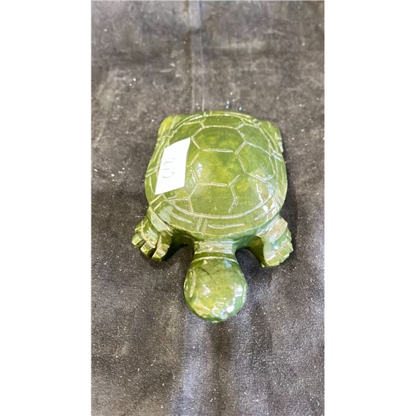 6" GREEN JADE TURTLE CARVING. LISTED RETAIL $1800