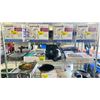 Image 1 : SHELF OF ASSORTED ITEMS INCLUDING; SHARPER IMAGE MASSAGERS, SALTON INDUCTION COOKTOP, HOMEDICS