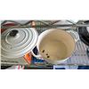 Image 5 : SHELF OF ASSORTED ITEMS INCLUDING; TRAMONTINA WOK, LE CREUSET POT, PANS & RICE COOKER (UNKNOWN