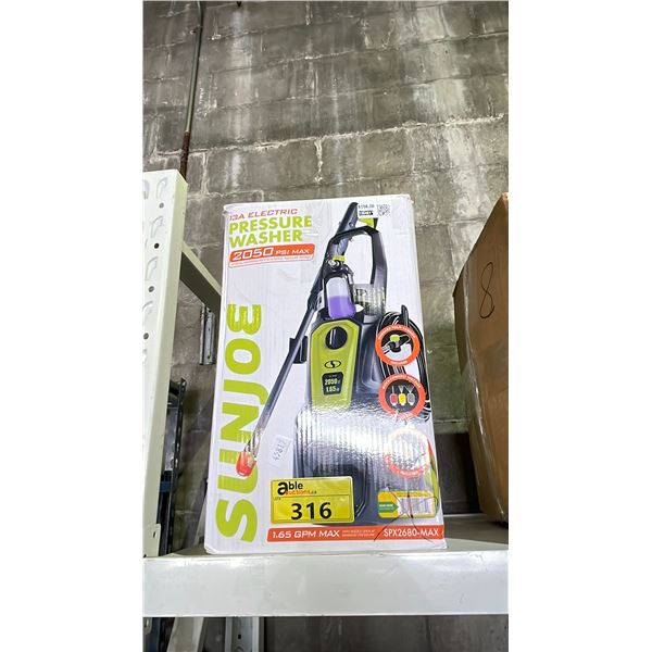 SUNJOE 13A ELECTRIC PRESSURE WASHER 2050 PSI (UNKNOWN WORKING CONDITION, MAY BE MISSING PARTS &