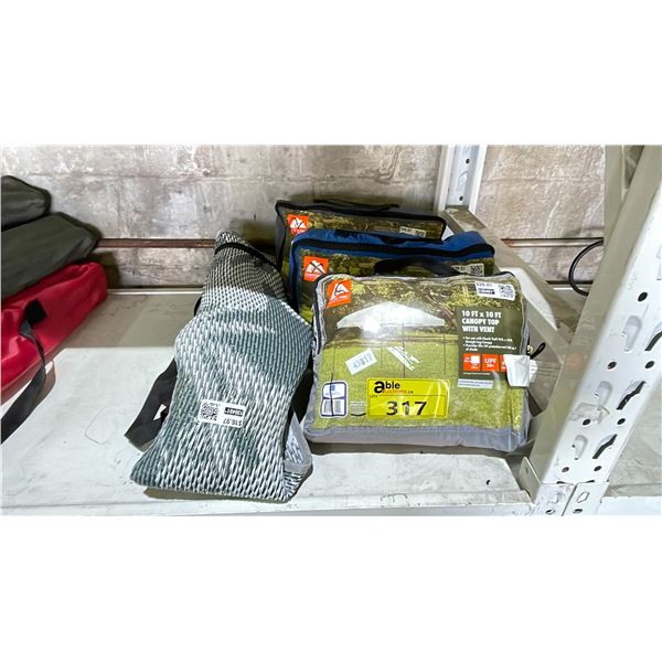 BEACH MAT & ASSORTED CANOPY TOPS
