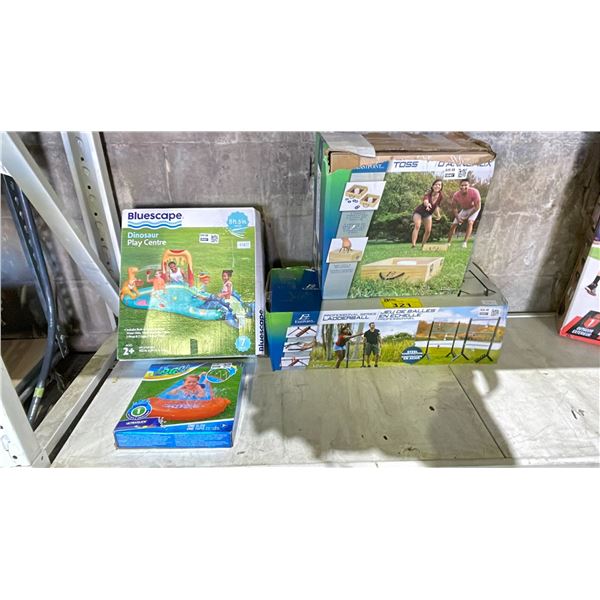 EASTPOINT RING TOSS & PROFESSIONAL SERIES LADDERBALL GAMES, BLUESCAPE DINOSAUR PLAY CENTRE & H2OGO!