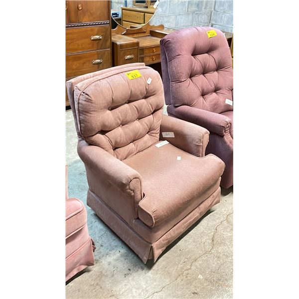 PINK CHAIR. SWIVEL ROCKER