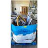 Image 1 : GAYLORD OF ASSORTED ITEMS INCLUDING; DEWALT WET/DRY VACUUM, STAINLESS STEEL WASTE BIN, EUREKA
