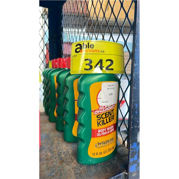 7 354ML BOTTLES OF WILDLIFE RESEARCH CENTER SUPER CHARGED SCENT KILLER BODY WASH