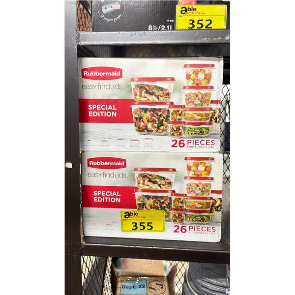 2 RUBBERMAID EASYFINDLIDS SPECIAL EDITION 26-PCS
