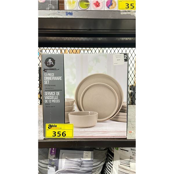 HOMETRENDS 12-PIECE DINNERWARE SET STONEWARE