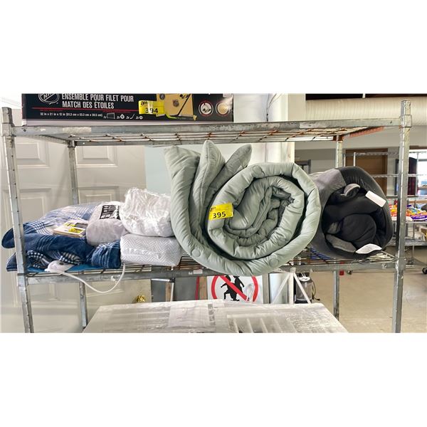 SHELF OF ASSORTED BEDDING