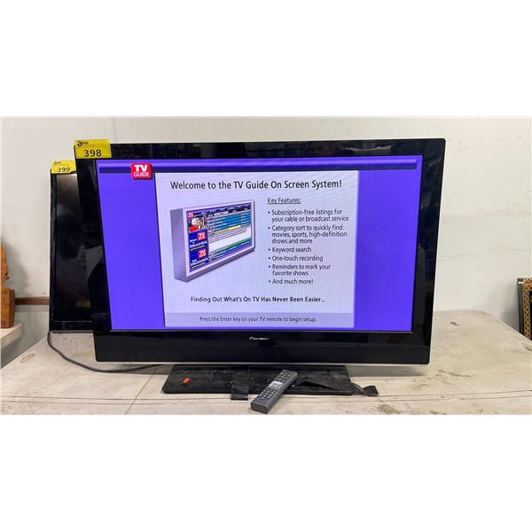 *TESTED WORKING* PIONEER 42  TV WITH POWER CORD, STAND & A REMOTE