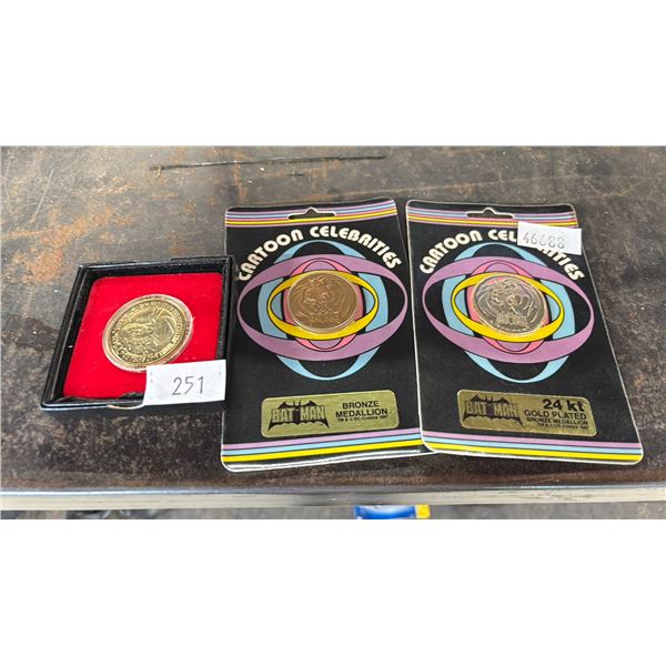3 BATMAN & SUPERMAN COINS