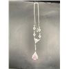Image 2 : SILVER NECKLACE AMETHYST PEAR CUT 3.00CT RETAIL REPLACEMENT VALUE $4000