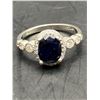 Image 2 : SILVER 925 RING OVAL CUT SAPPHIRE 2.20CT RETAIL REPLACEMENT VALUE $7000.00 SIZE 7