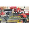 Image 2 : SHELF OF ELECTRIC HAND TOOLS INCLUDING A CHAINSAW, JIGSAW, BLACK & DECKER DRILL + SANDER,