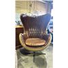 Image 2 : LEATHER AVIATOR EGG CHAIR WITH CHROME BASE (DISTRESSED LEATHER)