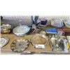 Image 3 : SHELF OF ASSORTED ITEMS INCLUDING; FLATWARE, HOME DECOR, SILVER PLATED DISHWARE & MORE