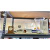 Image 2 : SHELF OF ASSORTED ITEMS INCLUDING; WESTBEND 30 CUP AUTOMATIC COFFEE MAKER, GLASS VASES, DESK CLOCK