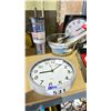 Image 3 : ASSORTED ITEMS INCLUDING; WALL CLOCK, WATER BOTTLE, KITCHEN SCALE & MORE