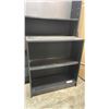 Image 2 : TWO (2) BOOK CASES. 6 SHELVES. 35 X 11 X 79, 2 SHELVES 29 X 11 X 31. ROLLING TV STAND.