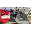 Image 3 : SHELF OF ASSORTED ITEMS INCLUDING; OLYMPIC & CANADA FLAGS, BACKPACK & SEATBELT