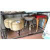 Image 1 : SHELF OF ASSORTED ANTIQUE STOOLS
