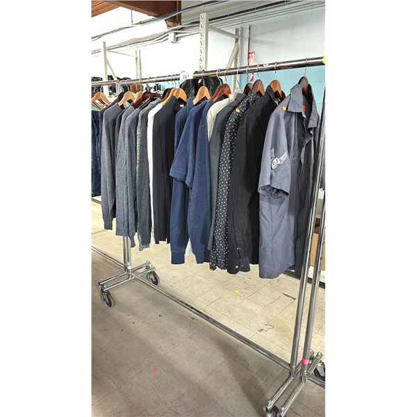 RACK OF ASSORTED CLOTHING (RACK NOT INCLUDED)