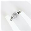Image 3 : Antique Art Deco 14k Gold 0.36 ctw European Diamond Solitaire Open Filigree Ring