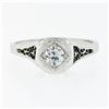 Image 4 : Antique Art Deco 14k Gold 0.36 ctw European Diamond Solitaire Open Filigree Ring