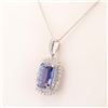 Image 1 : 9.18 ctw Tanzanite and 1.33 ctw Diamond Platinum Pendant/Necklace