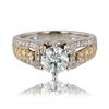 Image 2 : 0.97 ctw SI3 CLARITY CENTER Diamond 18K White and Yellow Gold Ring (1.59 ctw Dia