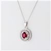 Image 2 : 2.18 ctw Ruby and 0.39 ctw Diamond 14K White Gold Pendant/Necklace