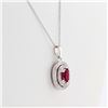Image 3 : 2.18 ctw Ruby and 0.39 ctw Diamond 14K White Gold Pendant/Necklace