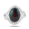 Image 3 : 3.09 ctw Opal and 0.92 ctw Diamond Platinum Ring