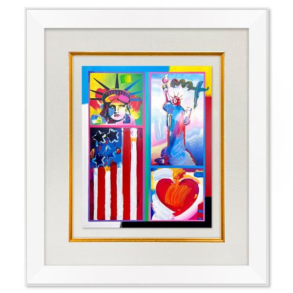 2 Liberties, Flag and Heart by Peter Max