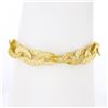 Image 1 : Estate 18k Gold 7.5" Fancy Diamond Cuts Interlocking Oval Link Chain Bracelet