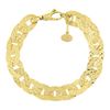 Image 4 : Estate 18k Gold 7.5" Fancy Diamond Cuts Interlocking Oval Link Chain Bracelet