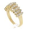 Image 7 : Solid 14K Yellow Gold 1.25 ctw Round Brilliant Cut Diamond Pyramid 3 Row Band Ri