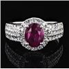 Image 1 : 2.14 ctw Purple Sapphire and 0.71 ctw Diamond Platinum Ring
