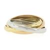 Image 5 : Tri Color Gold & Platinum Interlocking Polished Rolling Trinity Three Band Ring
