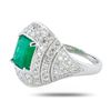 Image 1 : 2.44 ctw Emerald and 1.25 ctw Diamond Platinum Ring (GIA CERTIFIED)