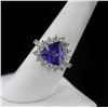 Image 7 : 3.95 ctw Tanzanite and 1.15 ctw Diamond 14K White Gold Ring