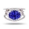 Image 1 : 4.27 ctw Tanzanite and 0.70 ctw Diamond 18K White Gold Ring