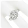 Image 3 : Vintage Platinum 1.66 ctw Old European Cut Dual Diamond Bypass Ring w/ Accents