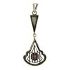 Image 4 : Antique 18K TT Gold Pave Pink Stone Dangle Engraved Open Filigree Work Pendant