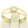Image 5 : 14k Solid Yellow Gold 0.21 ctw Round Brilliant Diamond Solitaire Open Band Ring