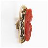 Image 6 : Large Antique Victorian GIA Carved Red Coral Cameo w/ 14k Gold Open Frame Brooch